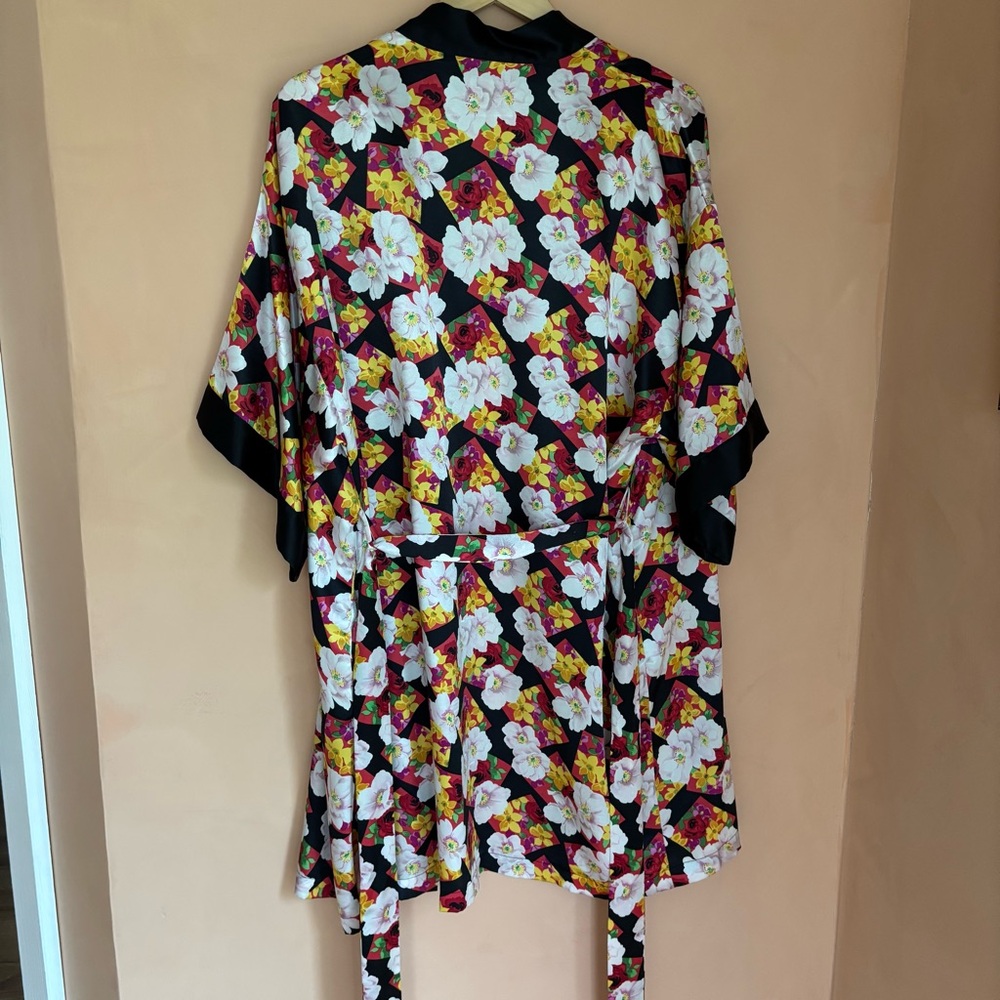 Vintage Y2K Satin Robe Floral Print Women’s Medium - Picture 12 of 16